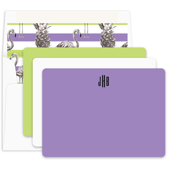 Hyacinth Flat Note Card Collection - Raised Ink